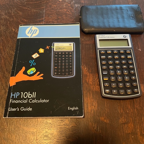 HP-10BII Financial Calculator W/ Manual & Slip Cover - Picture 1 of 4